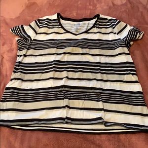 Black, white, beige, and grey tee shirt